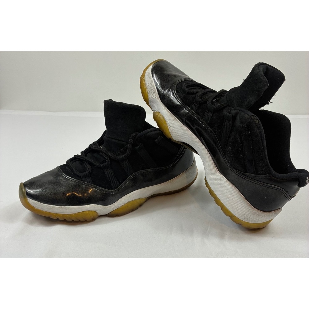 Jordan 11 Retro Low Barons Mens Size 10 Black Silver 528895-010 Fair Condition